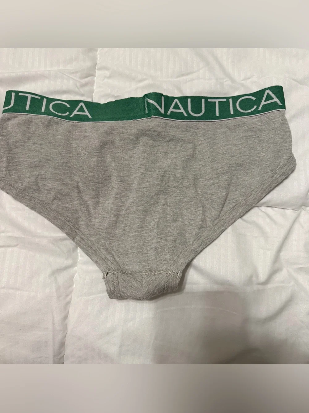 Nautica Grey Briefs with Green Branded Waistband